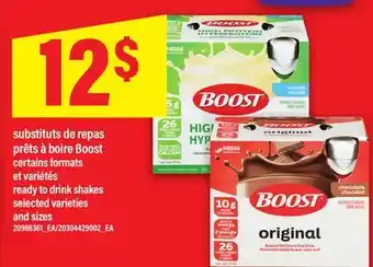 Maxi SUBSTITUTS DE REPAS PRÊTS À BOIRE BOOST | READY TO DRINK SHAKES offer