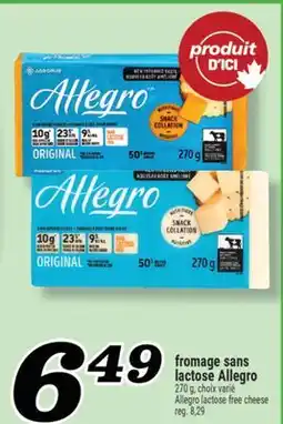 Marché Richelieu FROMAGE SANS LACTOSE ALLEGRO | ALLEGRO LACTOSE FREE CHEESE offer