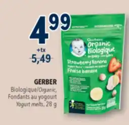 Familiprix GERBER Organic, Yogurt melts offer