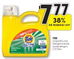 Familiprix TIDE Simply All in One Laundry detergent, 2,72litres offer