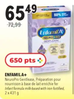 Familiprix ENFAMIL A+, NeuroPro Gentlease, Préparation pour nourrisson à base de lait enrichie fer, 2 x 431 g offer