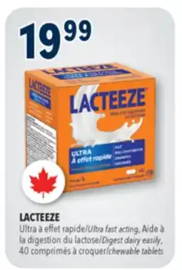 Familiprix LACTEEZE, Ultra fast acting, Digest dairy easily, 40 chewable tablets offer