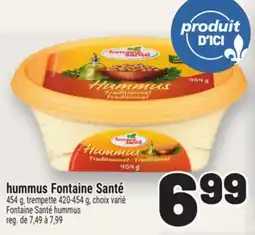 Metro HUMMUS FONTAINE SANTÉ | HUMMUS offer