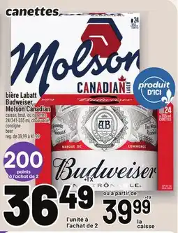 Metro BIÈRE LABATT, BUDWEISER, MOLSON CANADIAN | BEER offer