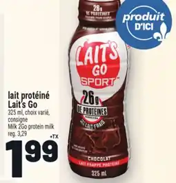 Metro LAIT PROTÉINÉ LAIT'S GO | MILK 2GO PROTEIN MILK offer