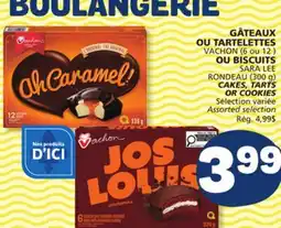 Marché Bonichoix VACHON (6 or 12 ), SARA LEE (300 g) CAKES, TARTS OR COOKIES offer