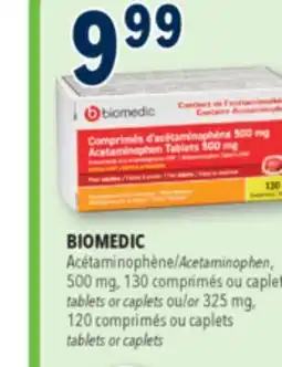 Familiprix Biomedic extra strength acetaminophen tablets for adults 130un offer