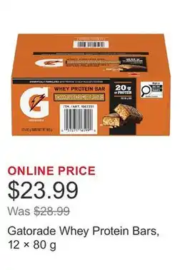 Costco Gatorade Whey Protein Bars, 12 × offer