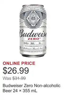 Costco Budweiser Zero Non-alcoholic Beer 24 × offer