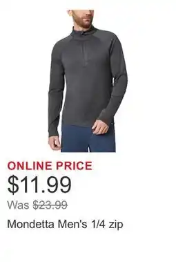 Costco Mondetta Men's 1/4 zip offer