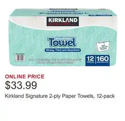 Costco Kirkland Signature 2-ply Paper Towels, 12-pack offer
