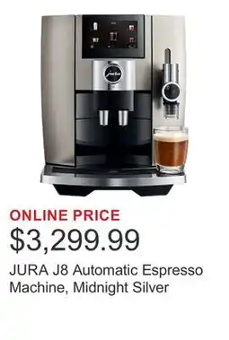 Costco JURA J8 Automatic Espresso Machine, Midnight Silver offer