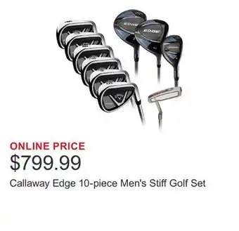 Costco Callaway Edge 10-piece Men's Stiff Golf Set offer