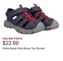 Costco Eddie Bauer Kids Bump Toe Sandal offer