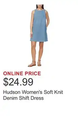Costco Hudson Women's Soft Knit Denim Shift Dress offer