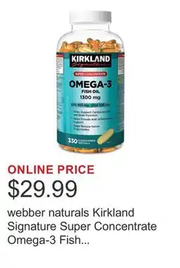 Costco webber naturals Kirkland Signature Super Concentrate Omega-3 Fish Oil, 330 Softgels offer