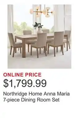 Costco Northridge Home Anna Maria 7-piece Dining Room Set offer