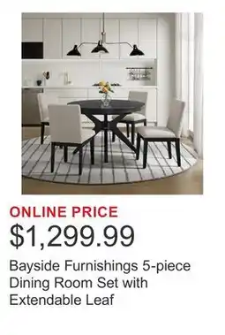 Costco Bayside Furnishings 5-piece Dining Room Set with Extendable Leaf offer