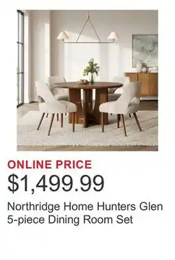 Costco Northridge Home Hunters Glen 5-piece Dining Room Set offer