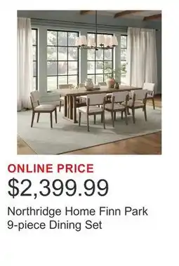 Costco Northridge Home Finn Park 9-piece Dining Set offer