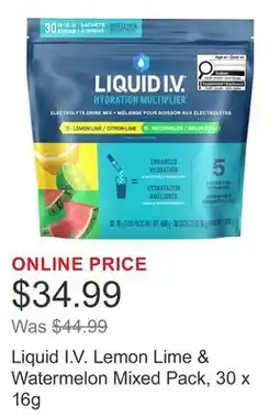 Costco Liquid I.V. Lemon Lime & Watermelon Mixed Pack offer