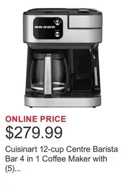 Costco Cuisinart 12-cup Centre Barista Bar 4 in 1 Coffee Maker with (5) Charcoal Filters, K-Cup Compatible offer