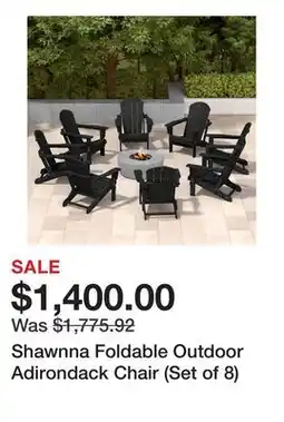 Wayfair Shawnna Foldable Outdoor Adirondack Chair (Set of 8) offer