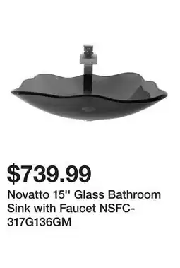 Wayfair Novatto 15'' Glass Bathroom Sink with Faucet NSFC-317G136GM offer