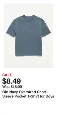 Old Navy Old Navy Oversized Short-Sleeve Pocket T-Shirt for Boys offer