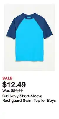 Old Navy Old Navy Short-Sleeve Rashguard Swim Top for Boys offer