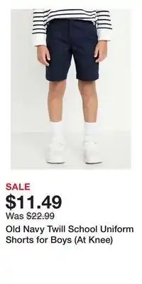 Old Navy Old Navy Twill School Uniform Shorts for Boys (At Knee) offer