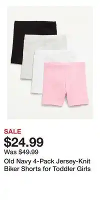 Old Navy Old Navy 4-Pack Jersey-Knit Biker Shorts for Toddler Girls offer