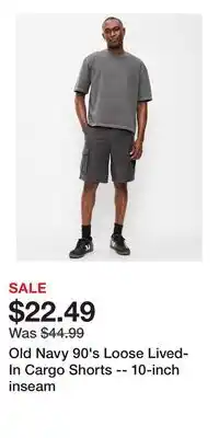 Old Navy Old Navy 90's Loose Lived-In Cargo Shorts -- 10-inch inseam offer