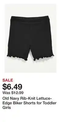 Old Navy Old Navy Rib-Knit Lettuce-Edge Biker Shorts for Toddler Girls offer