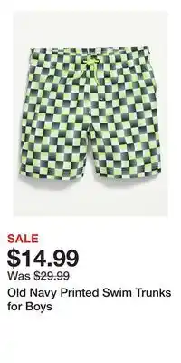 Old Navy Old Navy Printed Swim Trunks for Boys offer