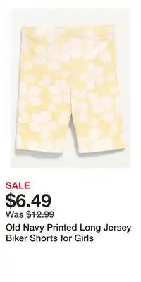 Old Navy Old Navy Printed Long Jersey Biker Shorts for Girls offer