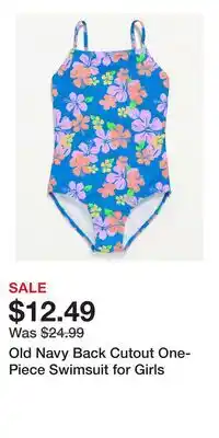 Old Navy Old Navy Back Cutout One-Piece Swimsuit for Girls offer