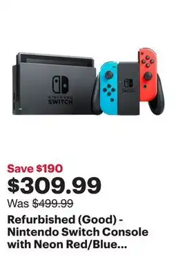 Best Buy Refurbished (Good) - Nintendo Switch Console with Neon Red/Blue Joy-Con offer