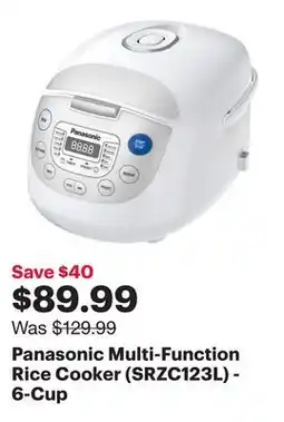 Best Buy Panasonic Multi-Function Rice Cooker (SRZC123L) - 6-Cup offer