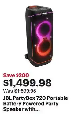 Best Buy JBL PartyBox 720 Portable Battery Powered Party Speaker with Dynamic Light Show and Powerful Bass offer