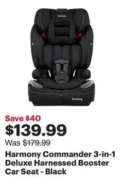Best Buy Harmony Commander 3-in-1 Deluxe Harnessed Booster Car Seat - Black offer