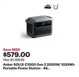 Best Buy Anker SOLIX C1000 Gen 2 2000W/ 1024Wh Portable Power Station - 49 Min UltraFast Recharging offer