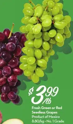 Longo's Fresh Green or Red Seedless Grapes offer