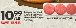 Longo's Longo's Certified Angus Beef Prime Grade Beef Burger offer