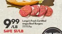 Longo's Longo's Fresh Certified Angus Beef Burgers offer