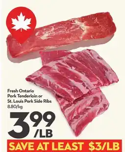 Longo's Fresh Ontario Pork Tenderloin or St. Louis Pork Side Ribs offer