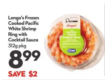 Longo's Longo's Frozen Cooked Pacific White Shrimp Ring with Cocktail Sauce offer