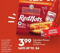 Longo's Schneiders Wieners offer