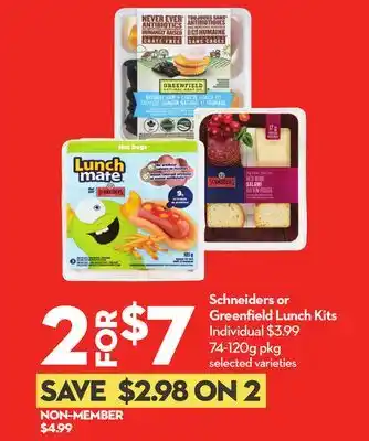 Longo's Schneiders or Greenfield Lunch Kits offer