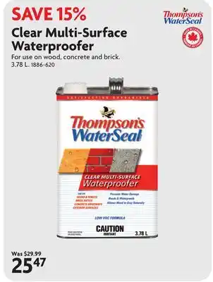 Home Hardware Clear Multi-Surface Waterproofer offer